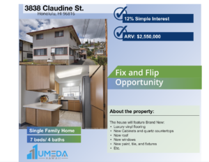 Fix and Flip 2nd: Hawaii Home Investment Opportunity!
